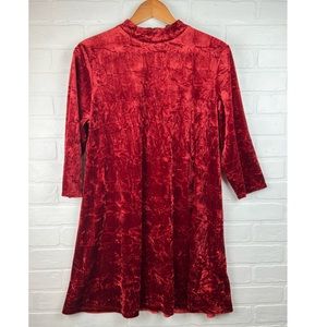 Simply Vera Vera Wang Crushed Velvet Red Dress Holiday Christmas Valentines SZ L